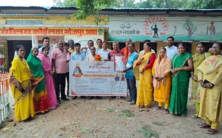 संत रविदास जयंती  वर्ष पर निकली कलश यात्रा, जन्मस्थली से लाई गई मिट्टी रविदास स्थान पर स्थापित