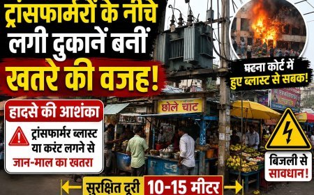 ट्रांसफार्मरों के नीचे लगी दुकानें बनीं खतरे की वजह, हादसे की आशंका!