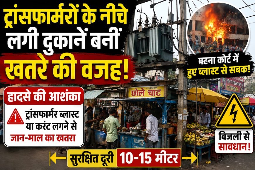 ट्रांसफार्मरों के नीचे लगी दुकानें बनीं खतरे की वजह, हादसे की आशंका!