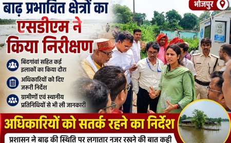 बाढ़ प्रभावित क्षेत्रों का एसडीएम ने किया निरीक्षण, अधिकारियों को सतर्क रहने का निर्देश!