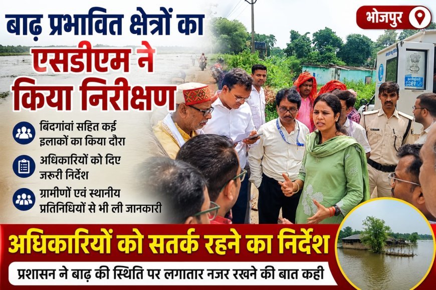 बाढ़ प्रभावित क्षेत्रों का एसडीएम ने किया निरीक्षण, अधिकारियों को सतर्क रहने का निर्देश!