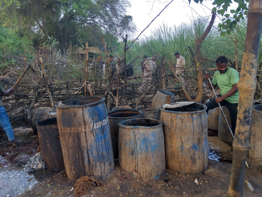 तरेगना टोंक पर अवैध महुआ शराब के खिलाफ बड़ी कार्रवाई, 15 भट्ठियां ध्वस्त!